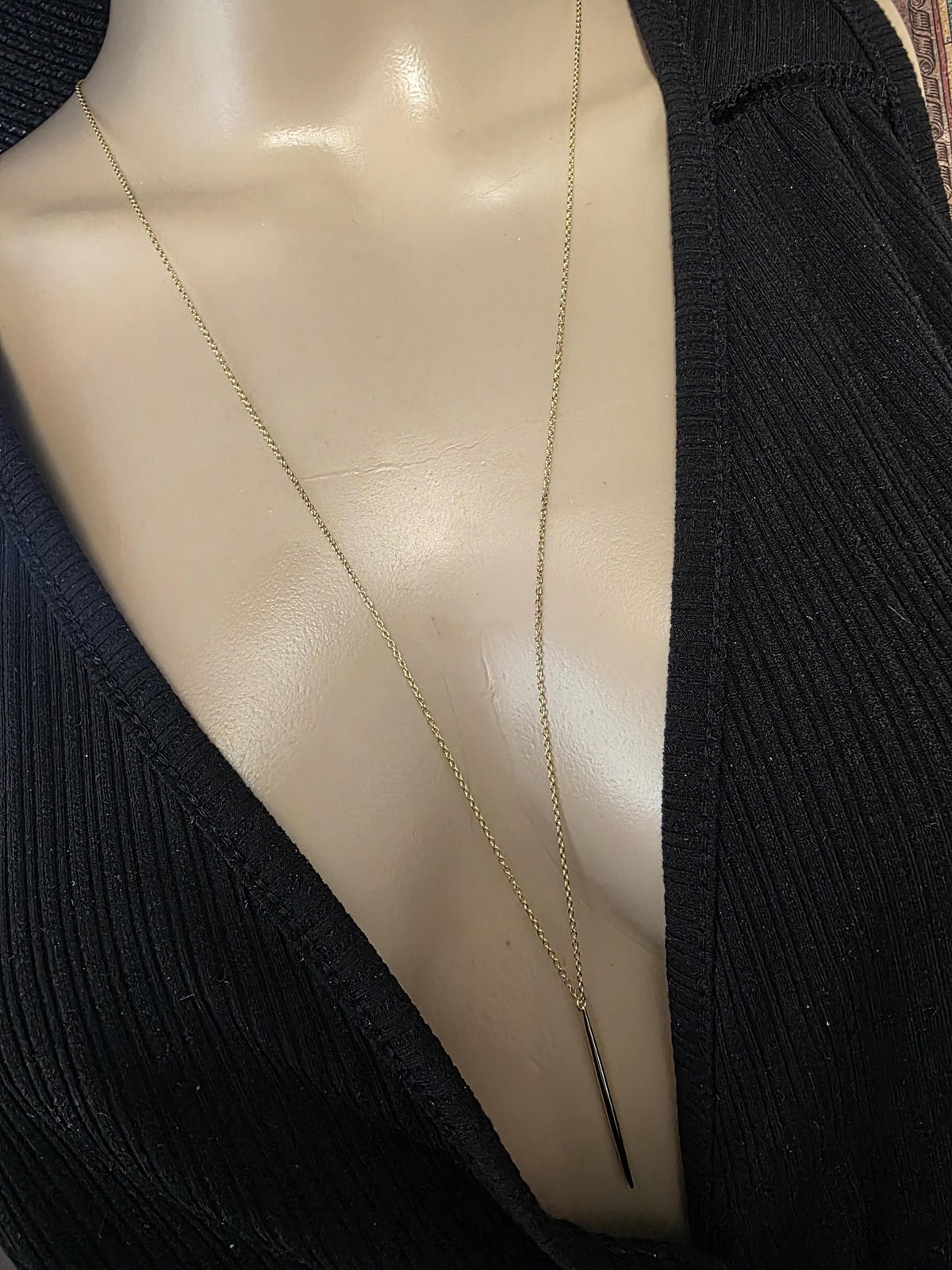 Gold Vermeil Layered Necklace Set, 3 Piece Gold Necklace Stack, Long Pendant Necklace, Crystal Necklace, Herringbone Choker