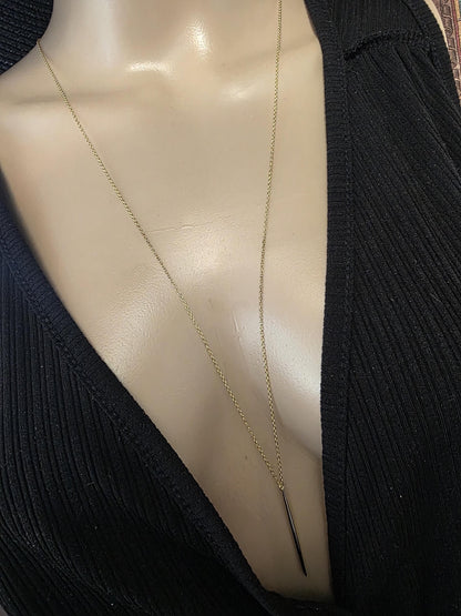 Gold Vermeil Layered Necklace Set, 3 Piece Gold Necklace Stack, Long Pendant Necklace, Crystal Necklace, Herringbone Choker