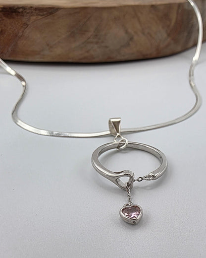 Sterling Silver Day Collar Choker Necklace Braided O Ring - Locking Option - Partner Jewelry