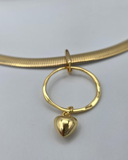 Reversible Gold Vermeil & Sterling Silver Omega Collar Necklace – 6mm Dual-Tone O-Ring Day Collar