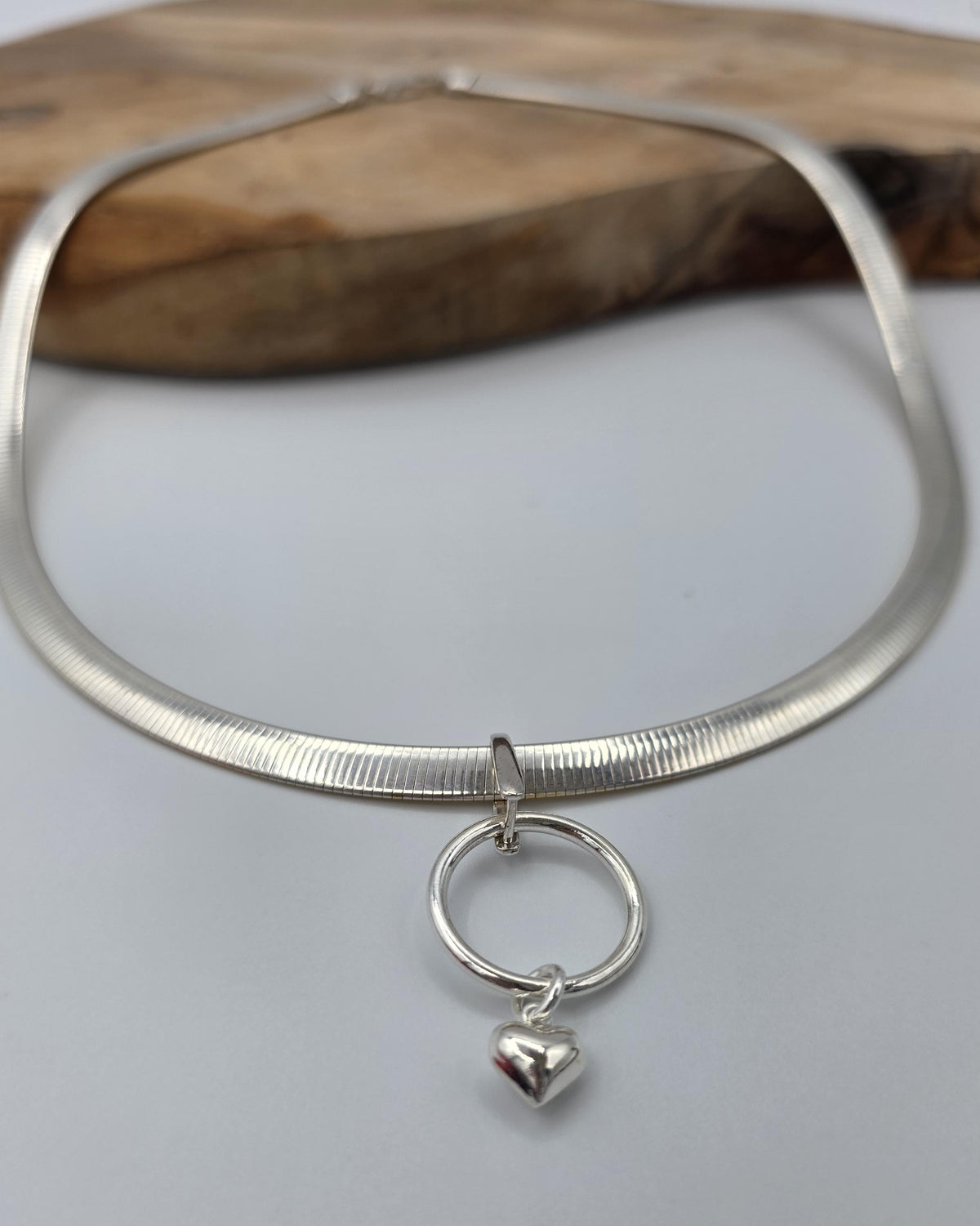 Reversible Gold Vermeil & Sterling Silver Omega Collar Necklace – 6mm Dual-Tone O-Ring Day Collar