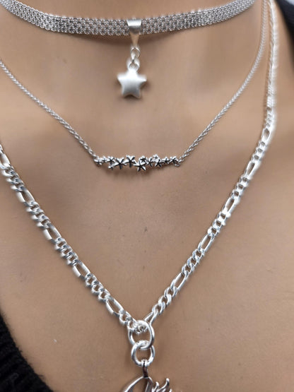 Sterling Silver Opal Moon, Sun & Stars Layered Necklace Set - Celestial Norse Jewelry for Gifting