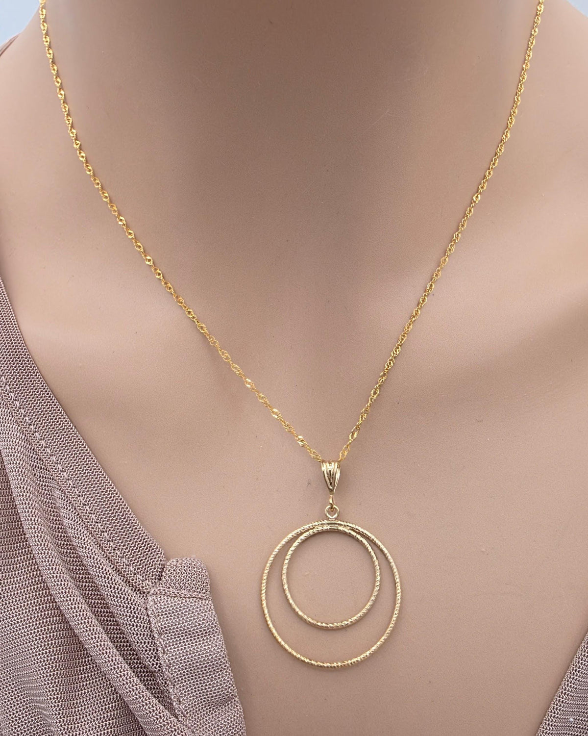 14k Gold Filled Eternity O Ring Collar Necklace, Minimalist Elegant Partner Fine Jewelry
