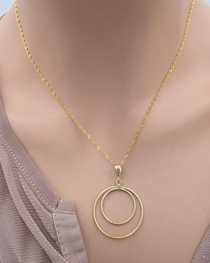 14k Gold Filled Eternity O Ring Collar Necklace, Minimalist Elegant Partner Fine Jewelry