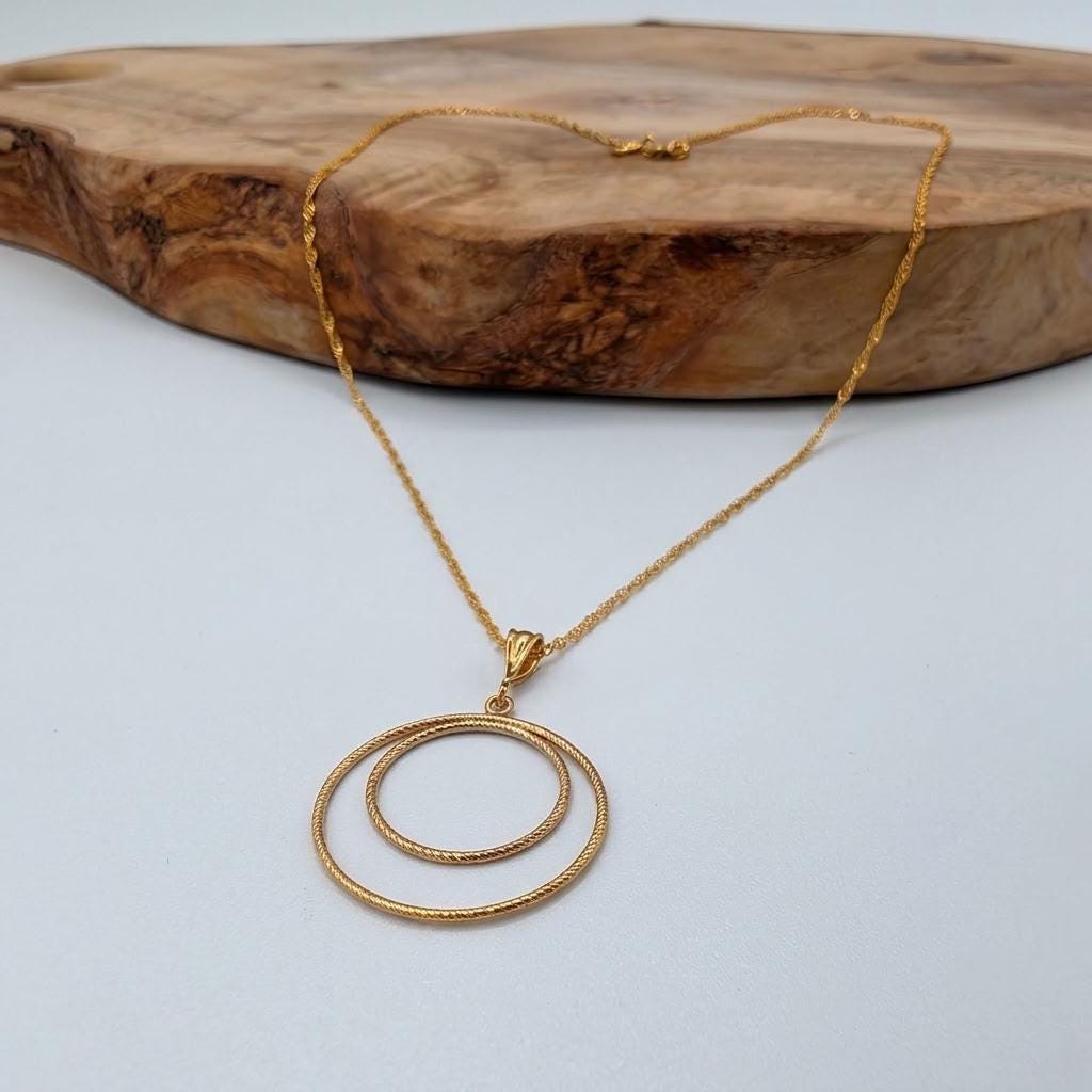 14k Gold Filled Eternity O Ring Collar Necklace, Minimalist Elegant Partner Fine Jewelry