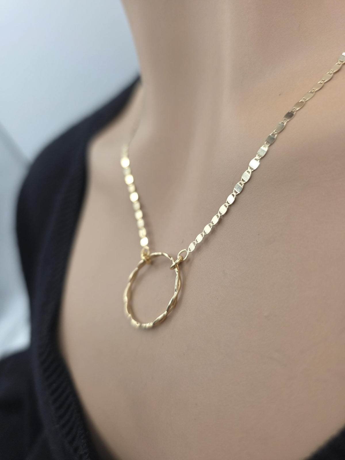 Solid 10K Gold Eternity Day Collar Necklace | Minimalist Luxury Collar | Fine Gold Jewelry