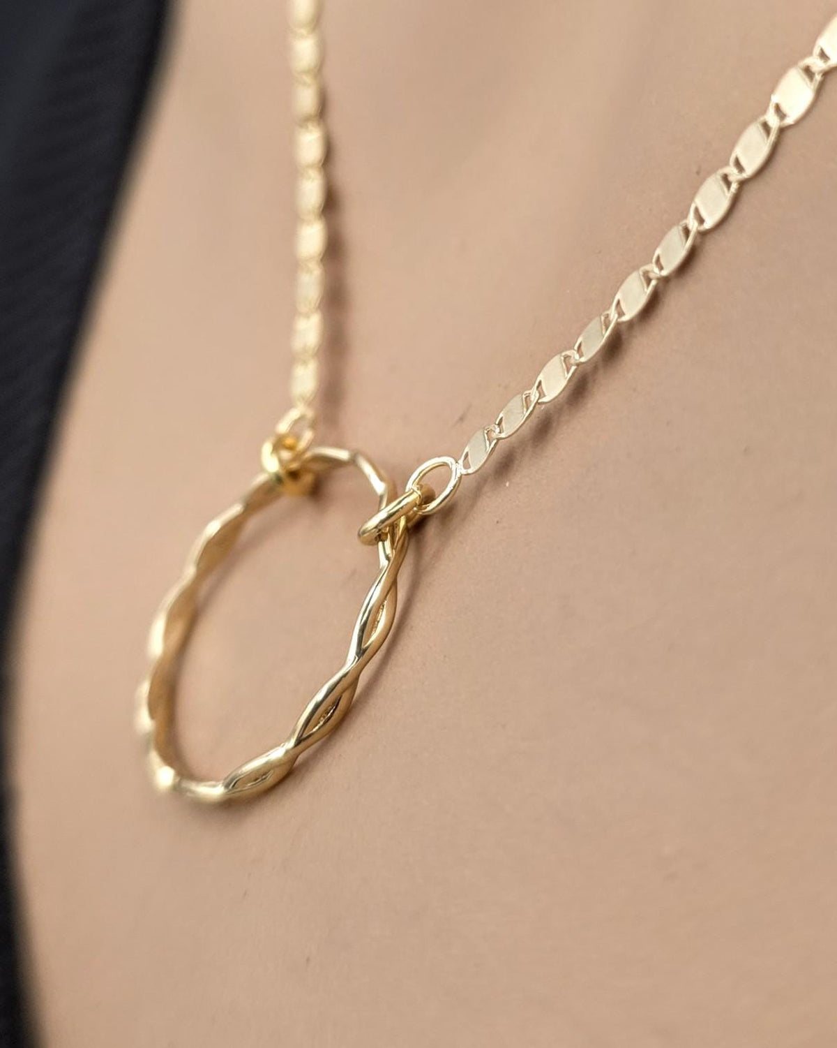 Solid 10K Gold Eternity Day Collar Necklace | Minimalist Luxury Collar | Fine Gold Jewelry