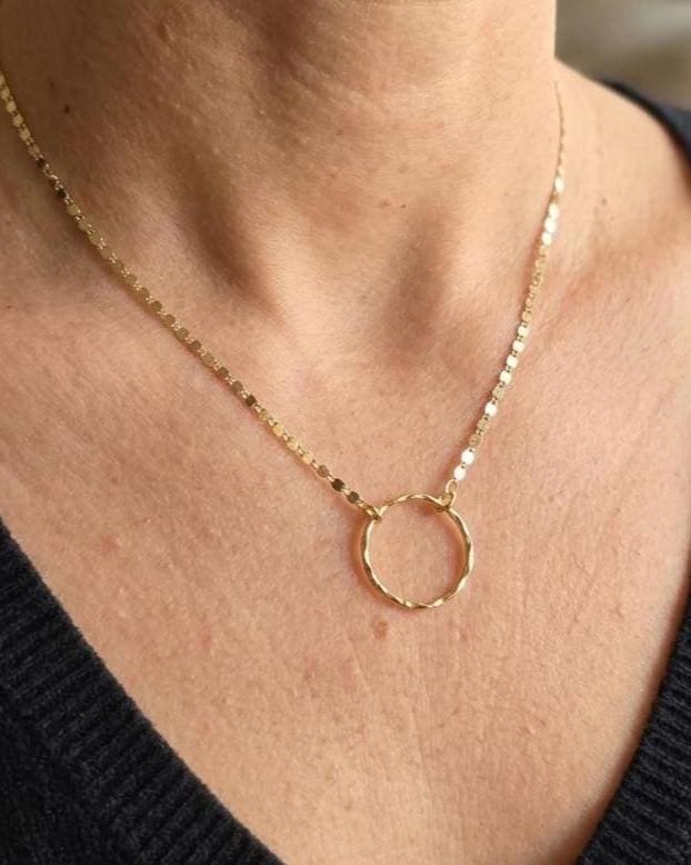 Solid 10K Gold Eternity Day Collar Necklace | Minimalist Luxury Collar | Fine Gold Jewelry