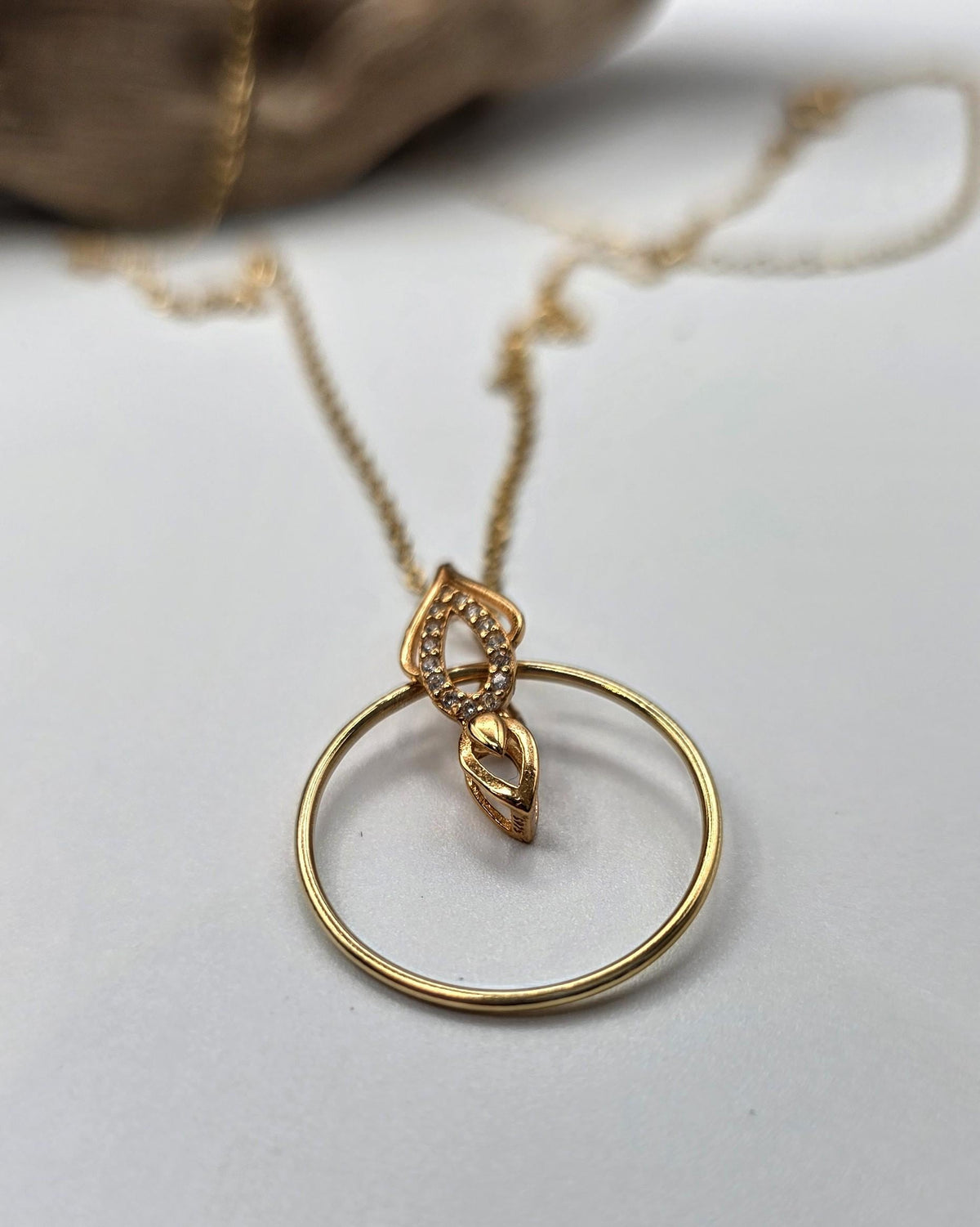 14k Gold Filled Elegant Chain Day Collar Ring Necklace, Devotion Luxury Fine Jewelry