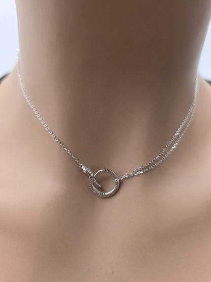 Sterling Silver Snake Necklace and Earrings Set, Serpent Jewelry Set, Adjustable Snake Necklace, Matching Sterling Silver Earrings