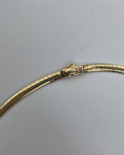 Reversible Sterling Silver & Gold Vermeil Omega Collar Necklace – 4mm Dual-Tone O-Ring Day Collar