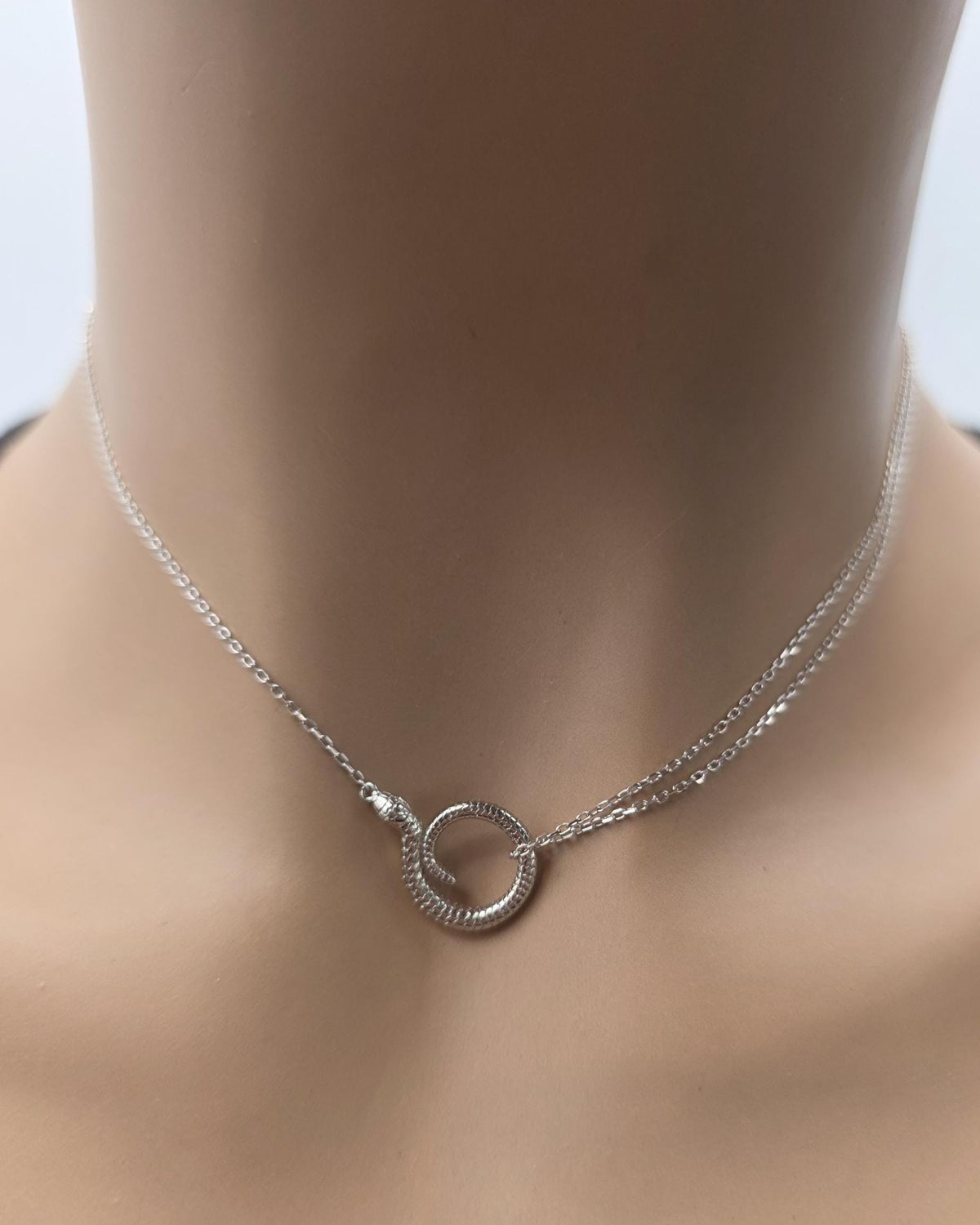 Sterling Silver Snake Necklace and Earrings Set, Serpent Jewelry Set, Adjustable Snake Necklace, Matching Sterling Silver Earrings
