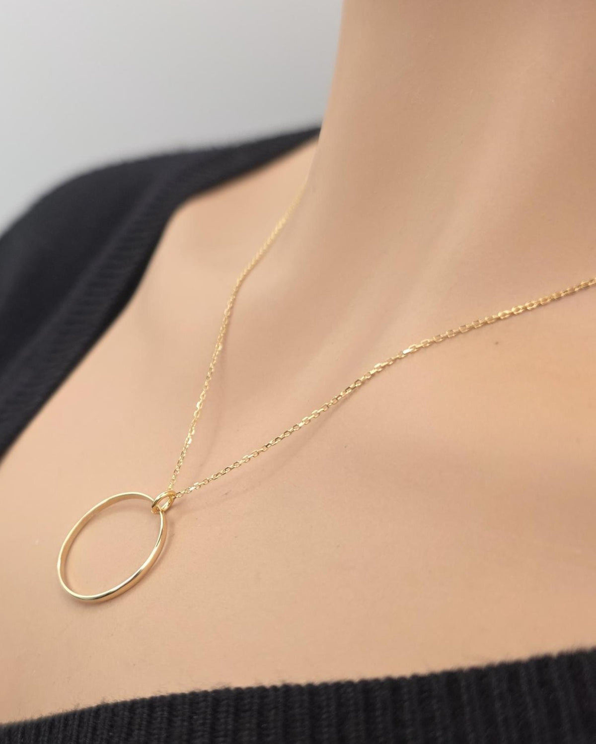 Solid 10K Gold Day Collar Necklace | Minimalist Luxury Collar | Fine Gold Jewelry