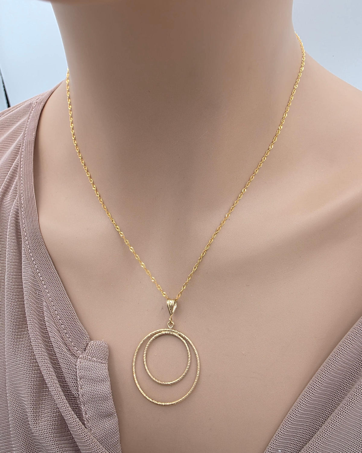 14k Gold Filled Eternity O Ring Collar Necklace, Minimalist Elegant Partner Fine Jewelry