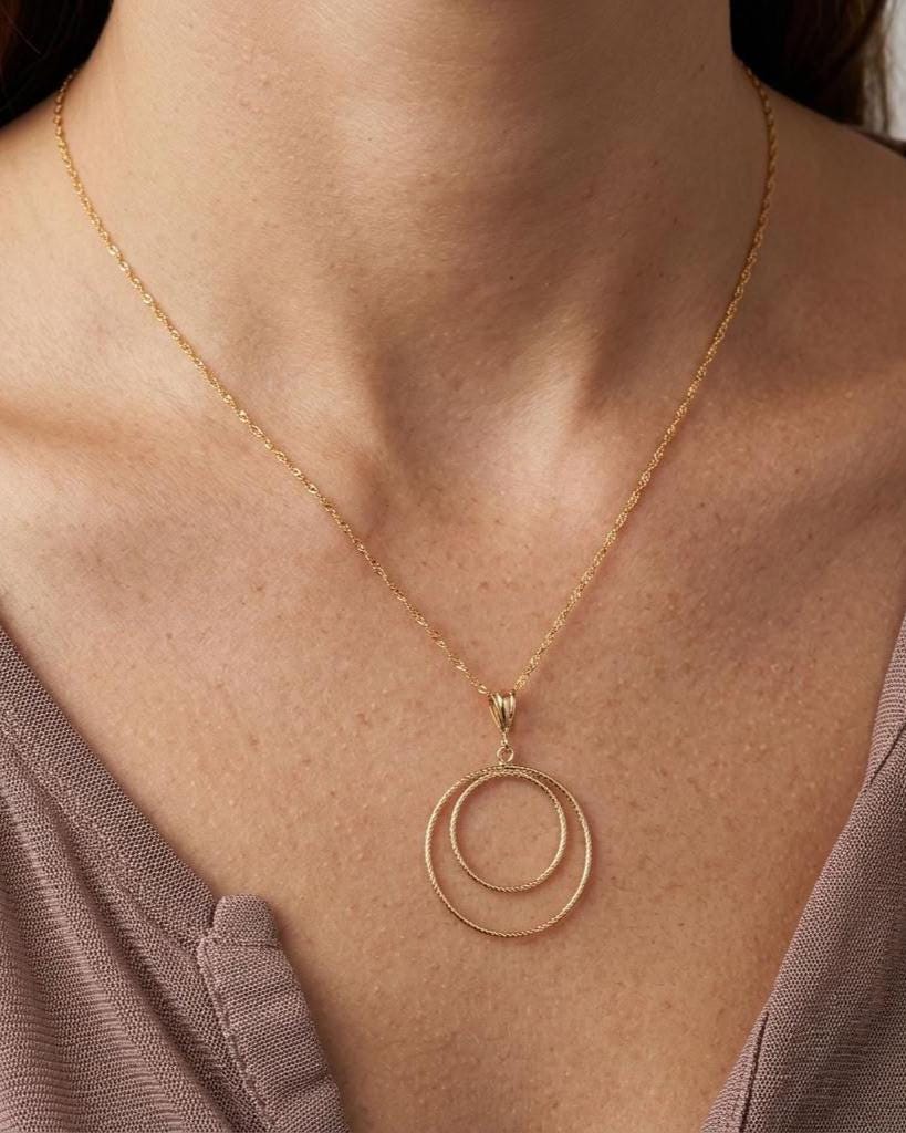 14k Gold Filled Eternity O Ring Collar Necklace, Minimalist Elegant Partner Fine Jewelry