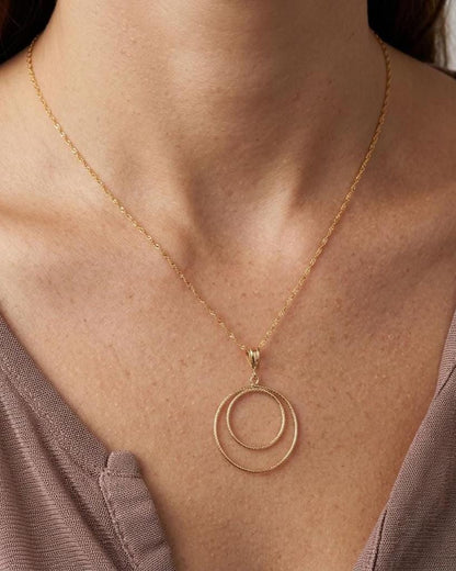 14k Gold Filled Eternity O Ring Collar Necklace, Minimalist Elegant Partner Fine Jewelry