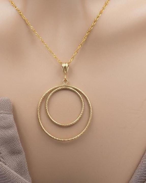 14k Gold Filled Eternity O Ring Collar Necklace, Minimalist Elegant Partner Fine Jewelry