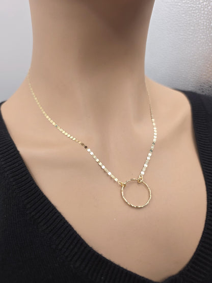 Solid 10K Gold Eternity Day Collar Necklace | Minimalist Luxury Collar | Fine Gold Jewelry