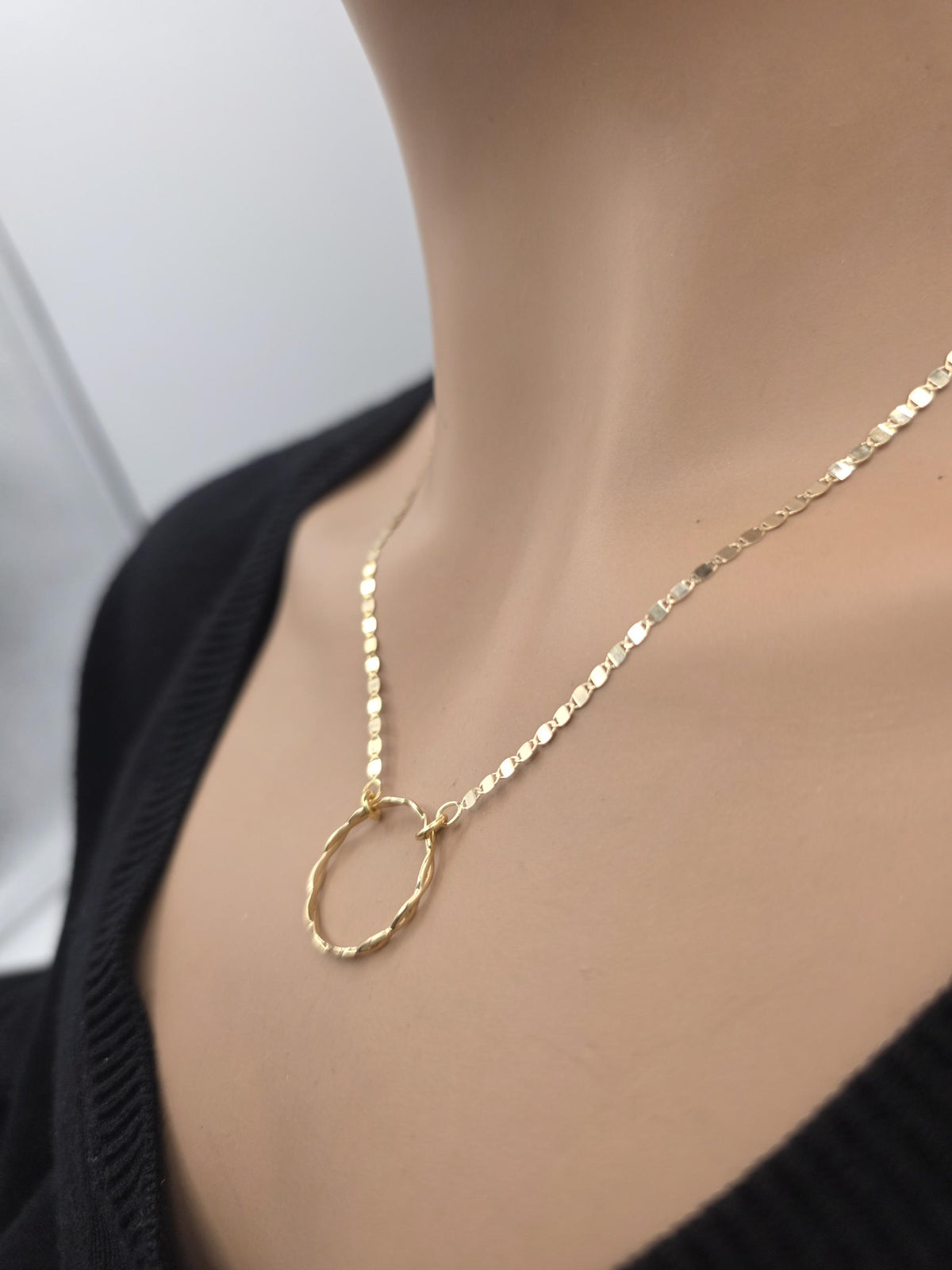 Solid 10K Gold Eternity Day Collar Necklace | Minimalist Luxury Collar | Fine Gold Jewelry