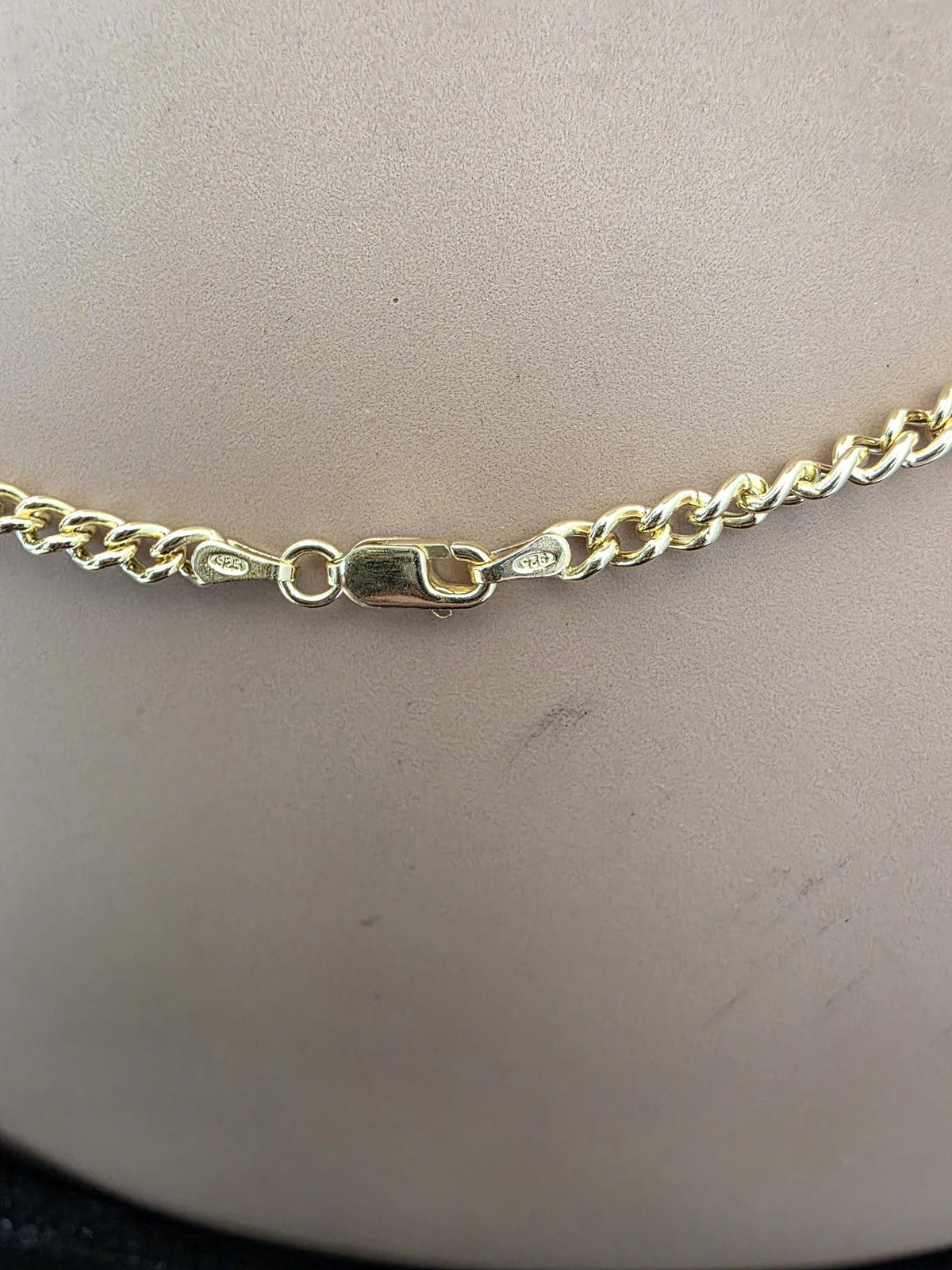 Gold Vermeil over Sterling Silver Eternity O Ring Necklace Day Collar– Permanent Options Committment Jewelry