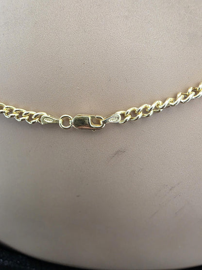 Gold Vermeil over Sterling Silver Eternity O Ring Necklace Day Collar– Permanent Options Committment Jewelry