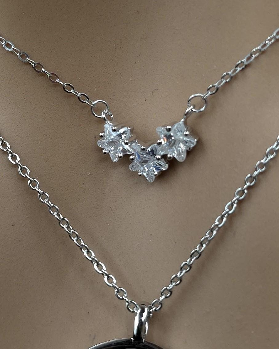 Three Stars Over the Mountain - A Fae Court | Sterling Silver Layered Necklace Set | Bookish Celestial Jewelry