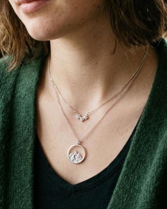 Three Stars Over the Mountain - A Fae Court | Sterling Silver Layered Necklace Set | Bookish Celestial Jewelry