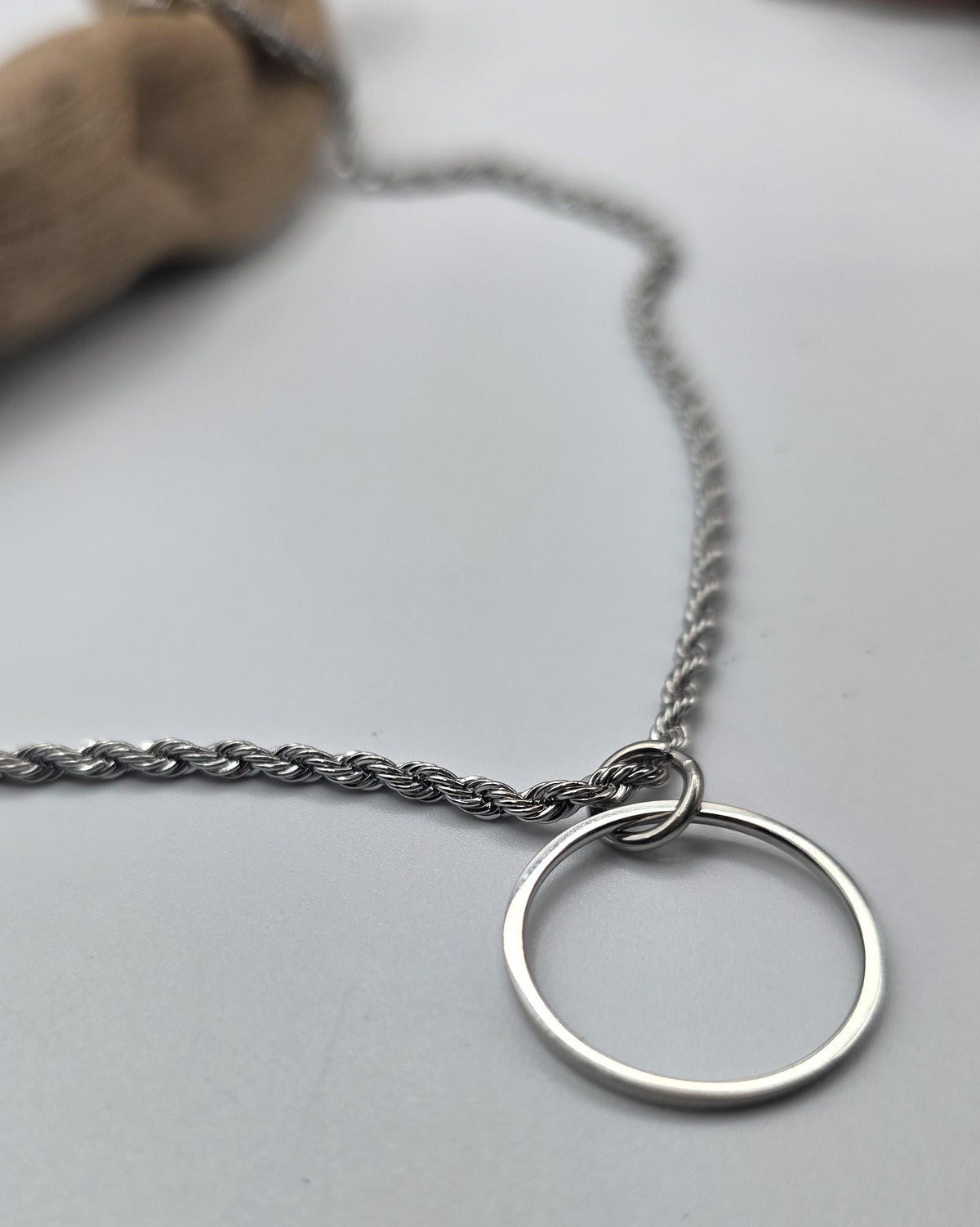 Stainless steel Day Collar Necklace 2mm Rope Chain, Locking Clasp Option, Elegant Jewelry for Couples