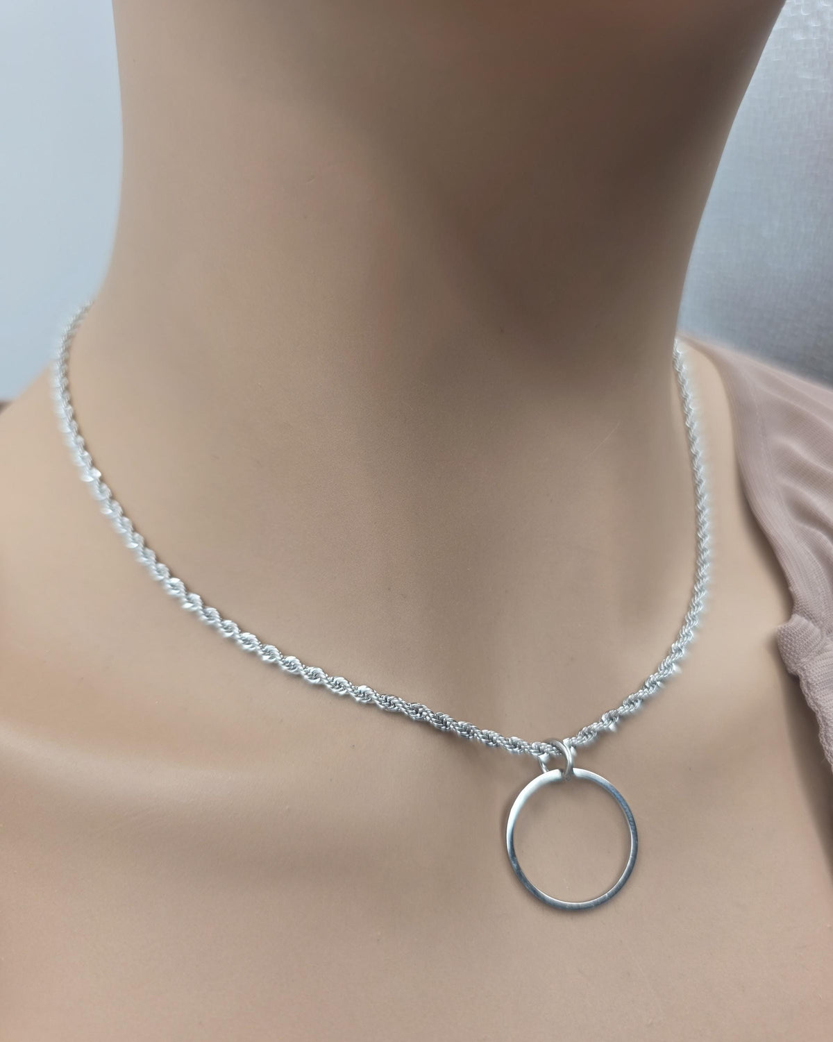 Stainless steel Day Collar Necklace 2mm Rope Chain, Locking Clasp Option, Elegant Jewelry for Couples
