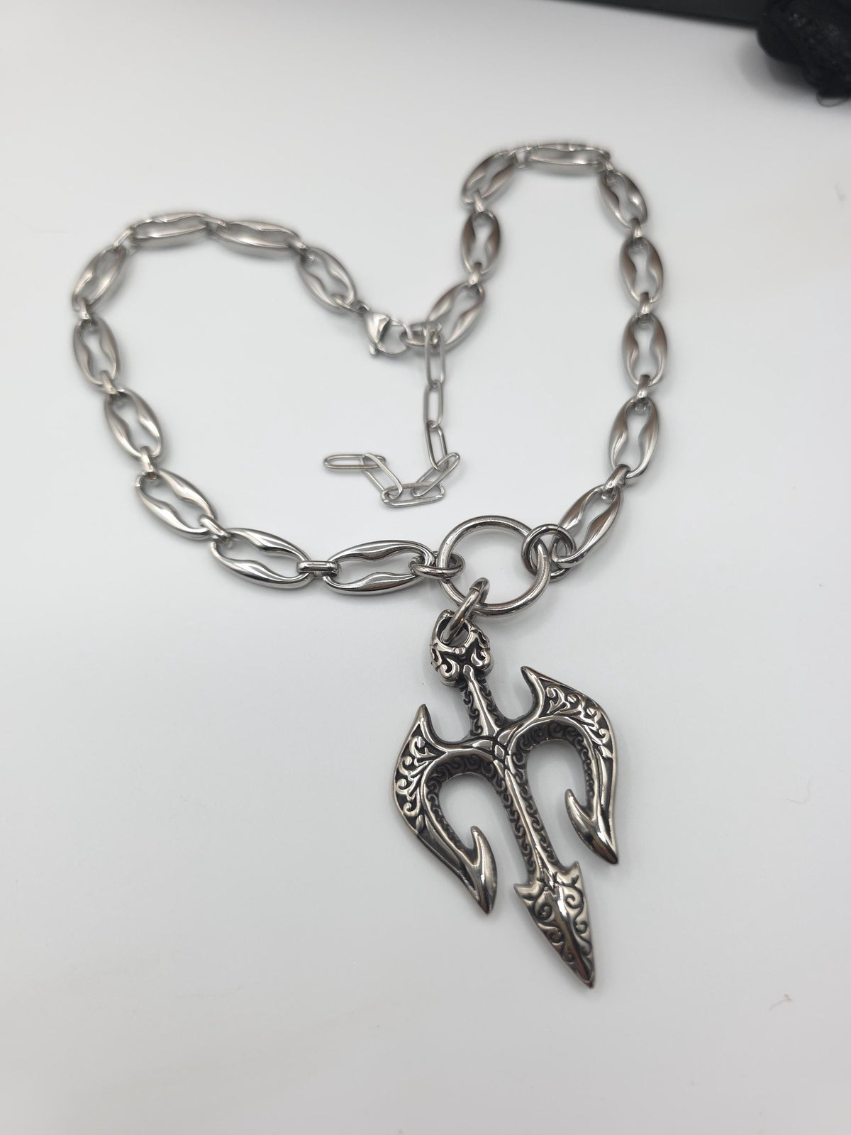 Steel Layered Trident Four-Piece Norse-Inspired Ocean Necklace Set | Stainless Steel & Aluminum