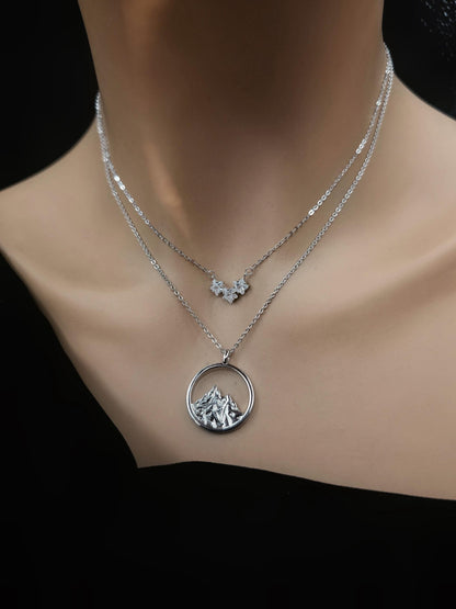 Three Stars Over the Mountain - A Fae Court | Sterling Silver Layered Necklace Set | Bookish Celestial Jewelry