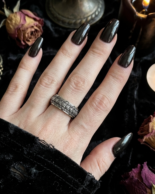 Steel Dragon Spine Fidget Spinner Norse Viking Style Ring
