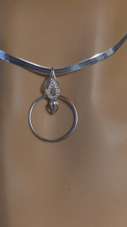 Sterling Silver Day Collar – Herringbone Chain Rhodium Plated | Refined