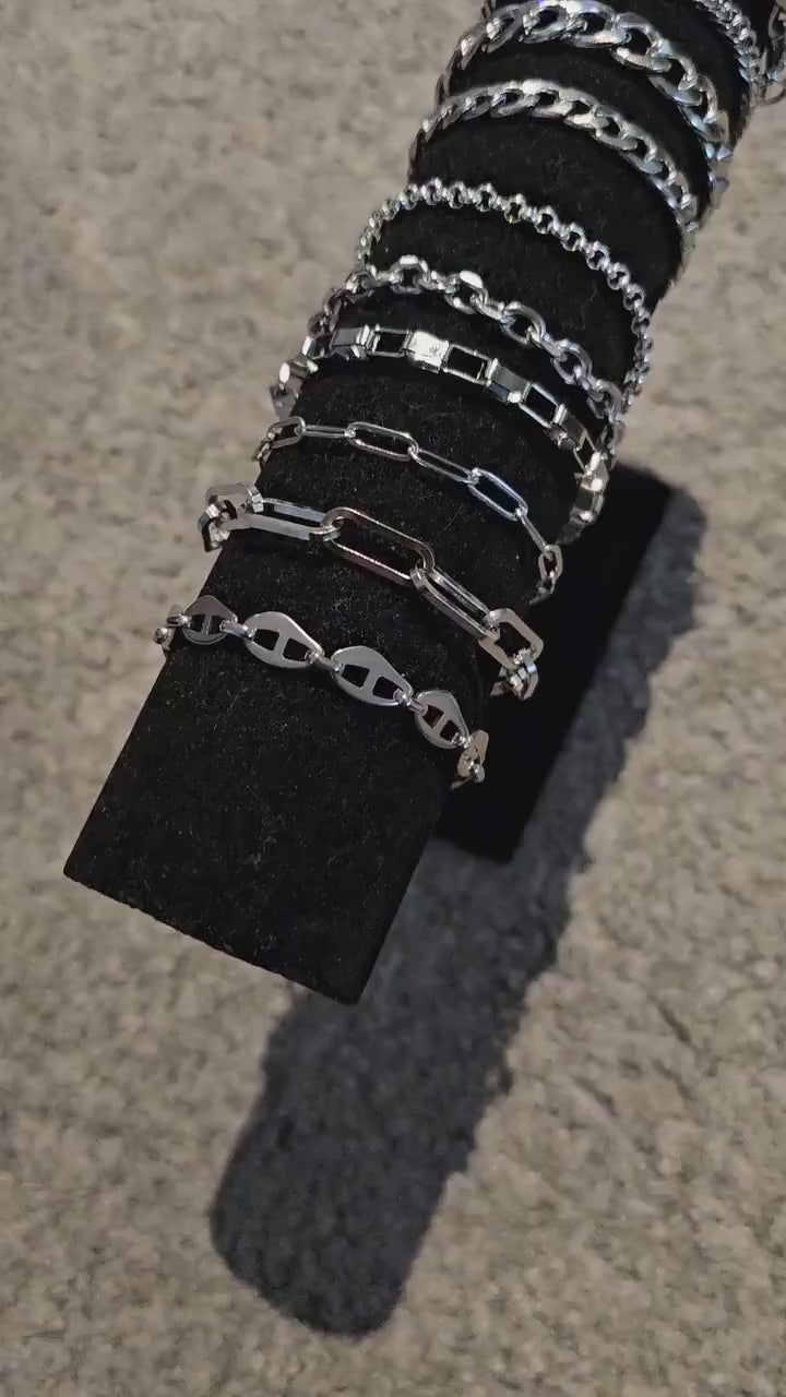 Stainless Steel Waterproof Non Tarnish Layering Bracelets - goth jewelry great gift for her, handmade jewelry, goth bracelet, alt jewelry