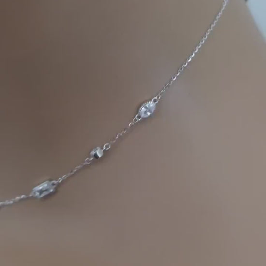 Sterling Silver Cubic Zirconia O Ring Necklace - Luxury Partner Jewelry