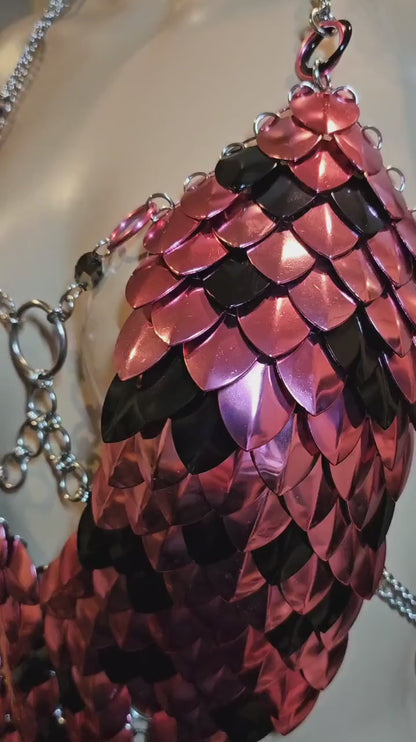 Pink Scalemail Dragon Royal Fae Corset Armor: Handmade in Canada Fairy Viking Cosplay Costume