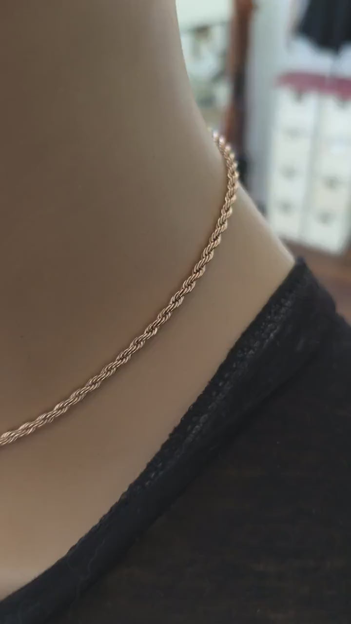 Rose Gold Day Collar Choker Necklace,  Locking Clasp Option, Jewelry for Couples