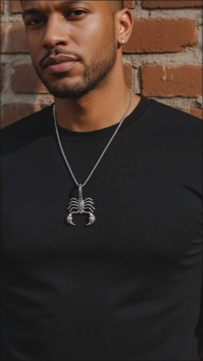 Herren Skorpion oder Skorpion-Anhänger Halskette: Chunky Astrologie Edelstahl-Schmuck
