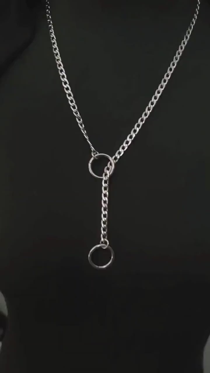 Steel Locking Permanent Slip Chain Day Collar Choker Necklace - Submissive Day Collar, Punk Goth Permanent Locking Option, Gift for Her