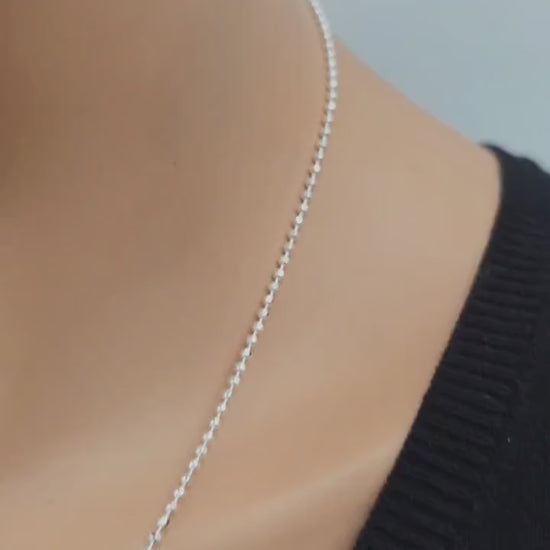 925 Sterling Silver Eternity O Ring Necklace Day Collar 2mm Diamond Cut Ball Chain – 3 Sizes, Permanent Options Committment Jewelry