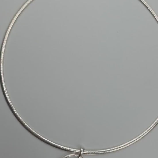 925 Sterling Silver Omega Chain Pendant Eternity O Ring Necklace Day Collar – Permanent Options Committment Jewelry