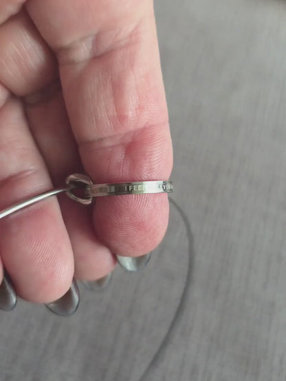 Steel Day Collar Rigid 1.5 mm Dainty Choker Necklace, Engraved Ring & Permanent Locking Option