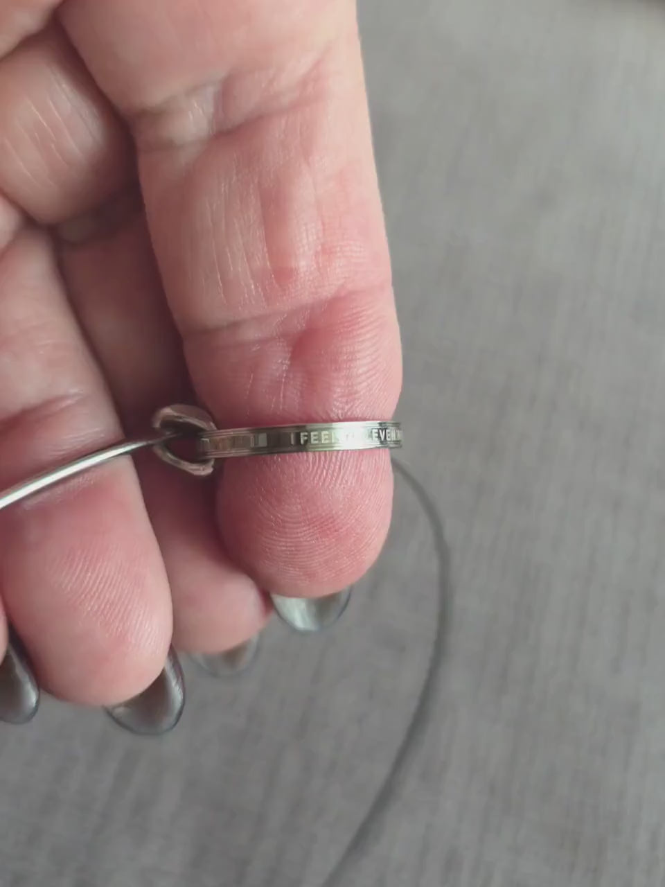 Steel Day Collar Rigid 1.5 mm Dainty Choker Necklace, Engraved Ring & Permanent Locking Option