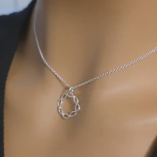 Sterling Silver Day Collar Choker Necklace Braided O Ring - Locking Option - Luxury Elegant Partner Jewelry