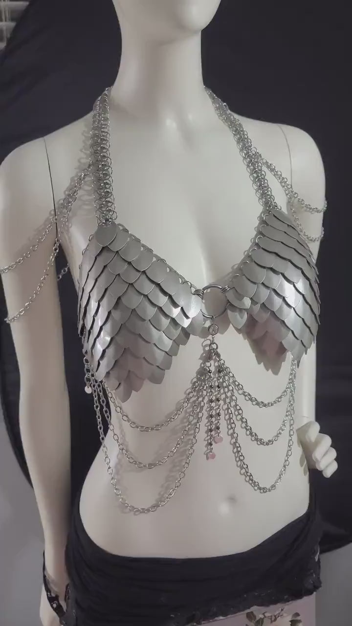 Scalemail Metal Dragon Rider Breastplate Armor: Handmade in Canada Festival Rave Cosplay Costume