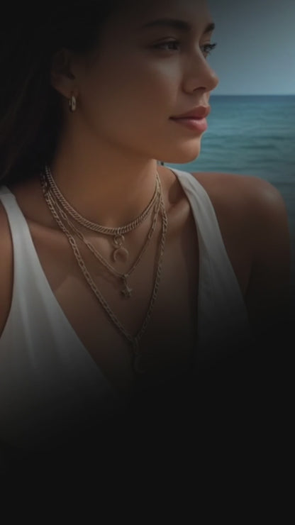 Rose Gold Layered Multi Strand Star Moon Anhänger Halsketten Set - Handmade Erklärung Witchy Pagan ästhetischen gestapelten Schmuck, 3 Halsketten