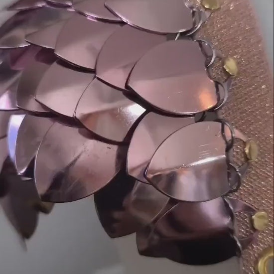 Pink Scalemail Fae Fantasy Shoulder Armor: Dragon Scale Viking Gala Wedding Accessory
