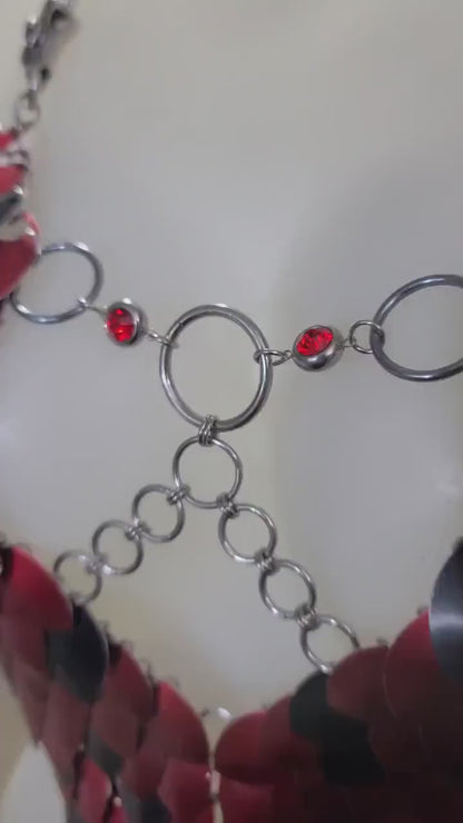 Scalemail Dragon Royal Fae Corset Armor: Fairy Fantasy Cosplay or Festival Rave Top