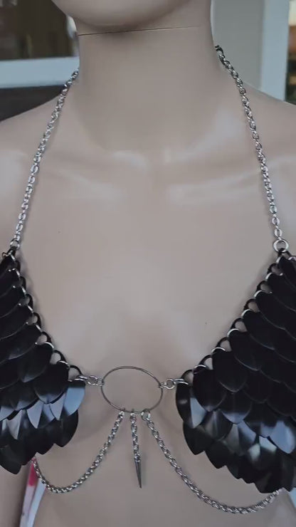 Dragon Royal Fae Scalemail Armor Breastplate Bra: Handmade in Canada Viking Cosplay Fantasy Costume