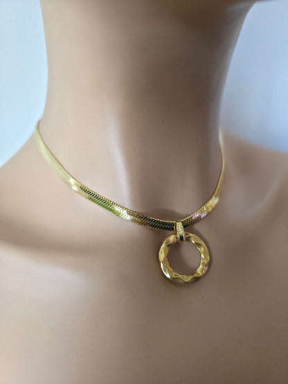 Day Collar – Herringbone Chain | Everyday | Optional Locking Clasp